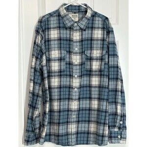 Mossimo Supply Co. Athletic Fit Flannel Shirt Men's‎ XXL Blue Plaid Button Down